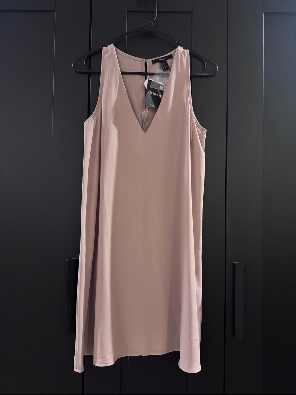 Forever 21 Women V Neck Sleeveless Shift Dress (Size: S)